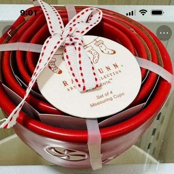 Rae Dunn Christmas Peppermint Candy Measuring Cups - Picture 3 of 3